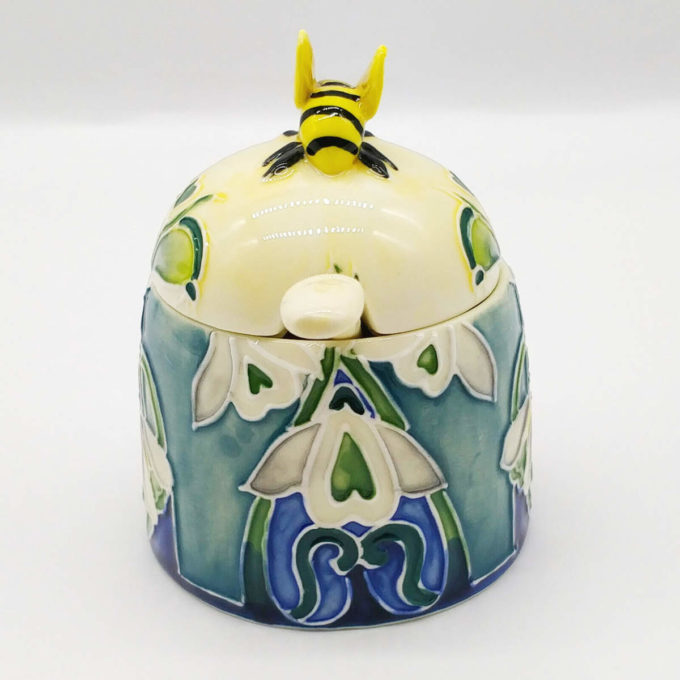 ceramic honey with with snowdrop