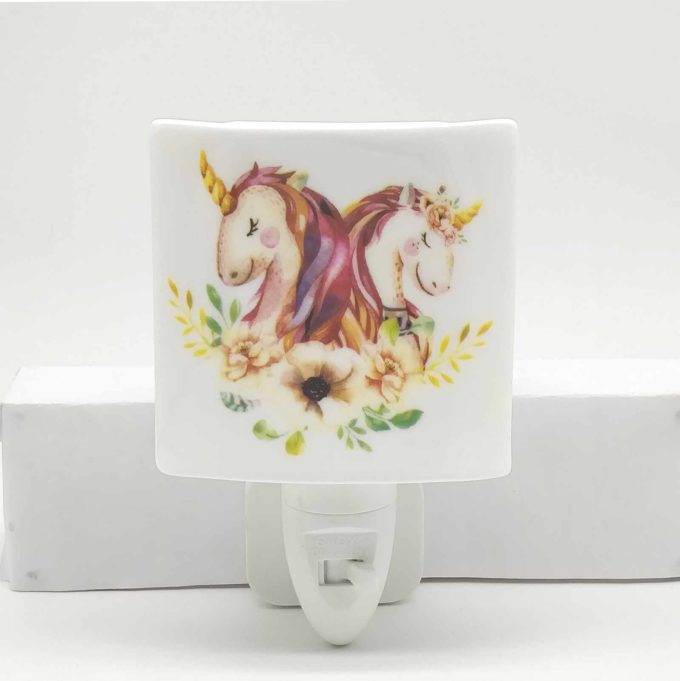 wall light with unicorn