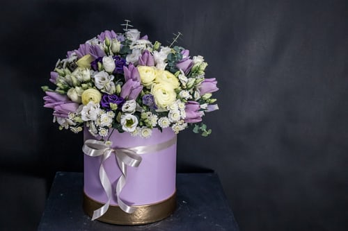 pretty pink and purple flowers gift