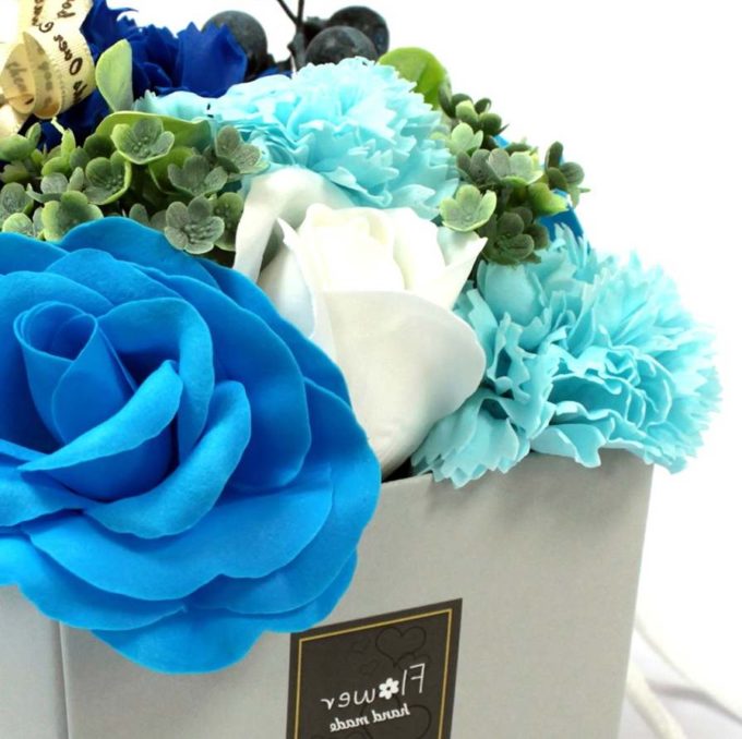 luxury soap flowers in a box