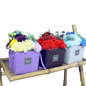 Soap Flower Bouquet – Purple Petals