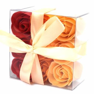 Packet of 9 Peach Roses made from soap